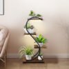 Plant Stand Indoor with Grow Lights, 4-Tier Metal Plant Shelf Indoor, 31'' Plant Rack for Indoor Plants Multiple, Small Flower Holder for Indoor Plant Living Room, Patio, 4 Adjustable Foot Pads
