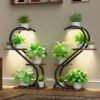 Plant Stand Indoor with Grow Light, 4 Tiered Metal Plant Shelf indoor, 29'' Plant Stands for Indoor Plants Multiple, Flower Stands for Indoor Plants Living Room, Patio, Balcony (2 Pack)