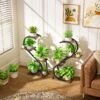 Plant Stand Indoor with Grow Light, 4 Tiered Metal Plant Shelf indoor, 29'' Plant Stands for Indoor Plants Multiple, Flower Stands for Indoor Plants Living Room, Patio, Balcony (2 Pack)